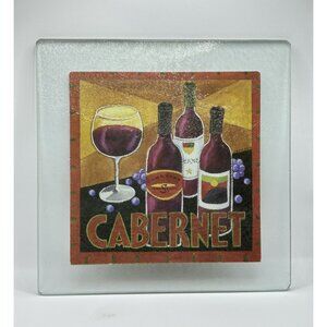Cabernet Wine Tempered Glass Trivet - 8x8